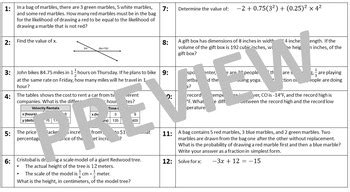 Th Grade Math Eog Review Mystery Picture By My Math Teacher Heart