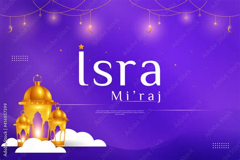 Isra miraj background illustration the night journey of prophet muhammad Stock Vector | Adobe Stock