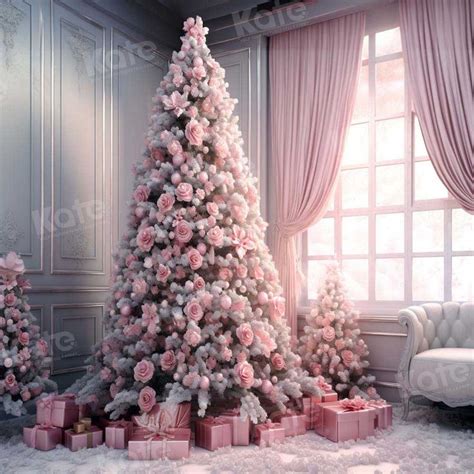 Kate Christmas Pink Room Rose Tree Window Backdrop Designed By