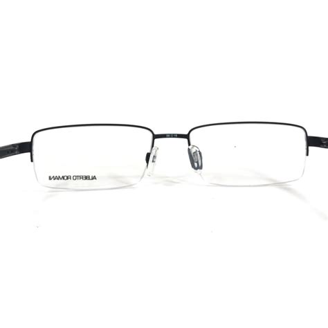 Alberto Romani Eyeglasses Frames Ar 706 Gm Gunmetal Gray Rectangular 56 18 140 Ebay