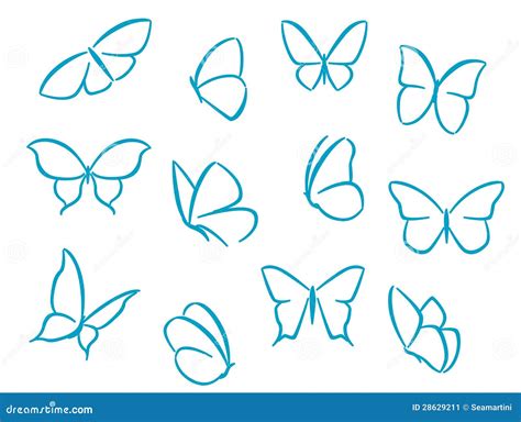 Siluetas de las mariposas ilustración del vector Ilustración de