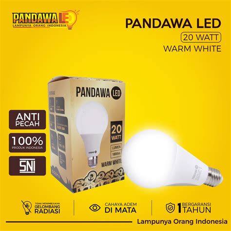 Jual Pandawa Lampu LED 20 Watt Cahaya WarmWhite E27 Indonesia Shopee