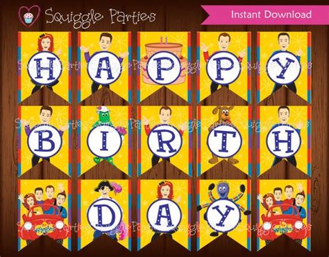 The Wiggles, The Wiggles Birthday Banner for Birthday Party - DIY ...