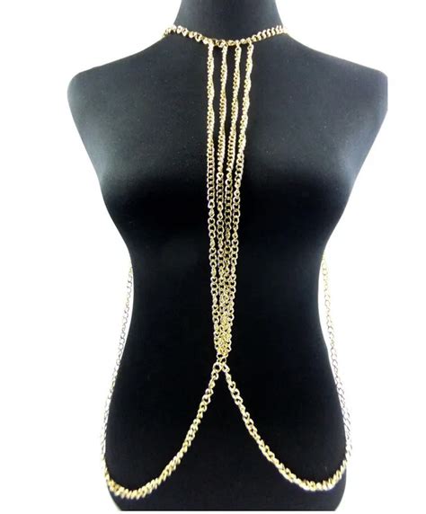 Multi Layer Tassels Body Chain Women Bikini Body Necklace Fashion Long