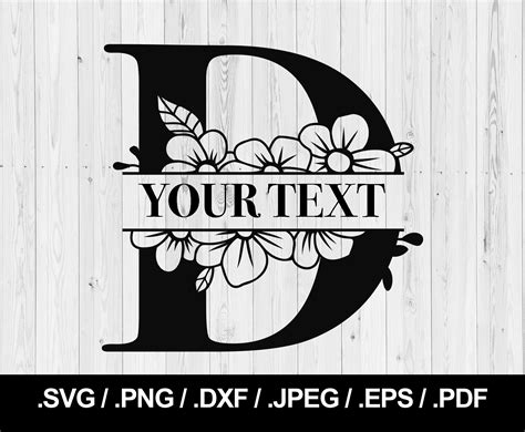 Buy Flower Split Letter D Floral Letter SVG PNG JPEG Eps Ai Online In