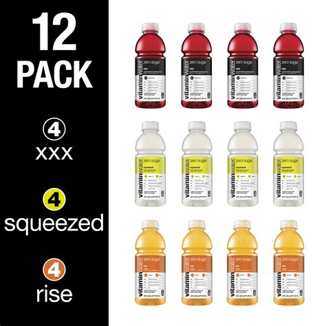 Vitaminwater Zero Electrolyte Enhanced Water W Vitamins Variety Pack