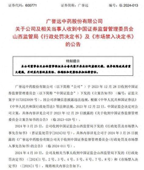 因财报虚假记载 广誉远被重罚公司张斌中药