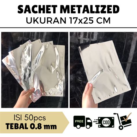 Jual Aluminium Foil X Cm Kemasan Sachet Silver Bubuk Kopi Bumbu Teh