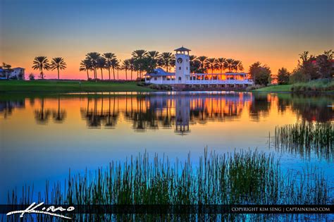 Tradition Tower at Lake During Sunset Port St Lucie Florida