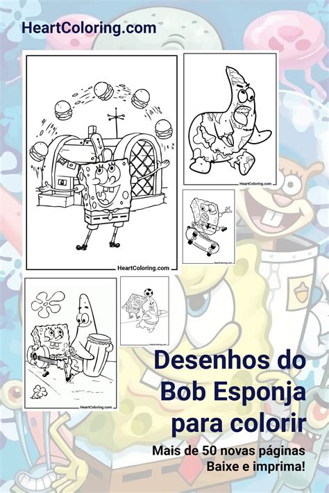 Bob Esponja Colorido Para Imprimir - Desenhos do Bob Esponja para Imprimir e Colorir | 50+ Imagens