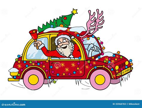 Santa Claus Driver Stock Vector Illustration Of Jolly 35968783