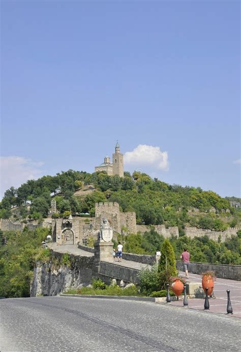 Veliko Tarnovo BG, August 15th : Tsarevets Fortress and Patriarchal Church from Veliko Tarnovo ...