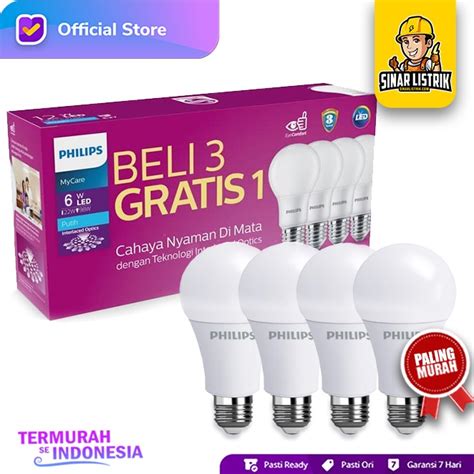 Philips Led W Watt Lampu Multipack Putih Fillip Promo Gratis