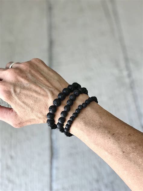 Black Lava Bead Bracelet Essential Oil Diffuser Bracelet Etsy