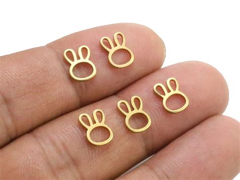 30pcs Brass Bunny Charms Easter Rabbit Charm Earring Charms Breloque