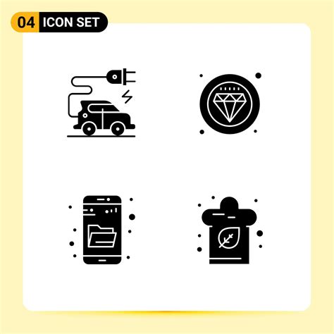 Set Of Commercial Solid Glyphs Pack For Automotive Technology Research