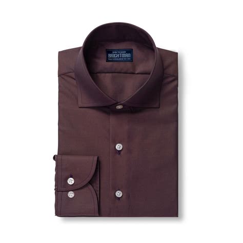 Dark Brown Cotton Dress Shirt Brightman