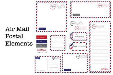 Airmail Stationery Set Graphic By Polarbearstudio Creative Fabrica