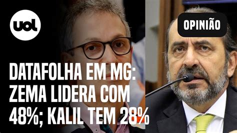 Datafolha em MG Zema recua e diferença para Kalil cai de 28 para 20