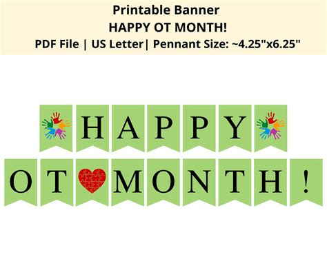 Happy Ot Month Printable Banner Happy Occupational Therapy Month Banner