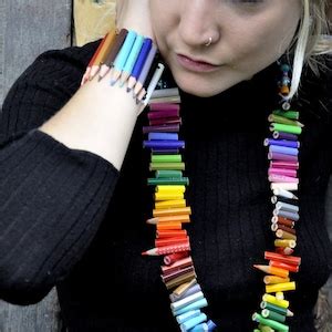 Colored Pencil Necklace Pencil Jewelry Colored Pencil Jewelry Color ...