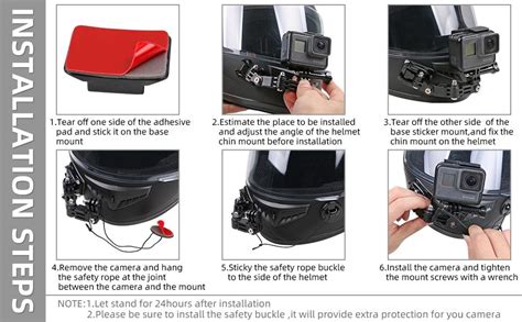 Surewo Motorcycle Helmet Chin Mount And Adhesive Mounts Compatible With