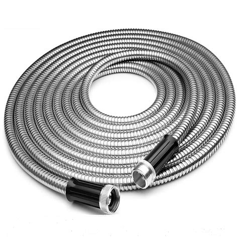 Ft Stainless Steel Metal Garden Water Hose Flexible Patio Home