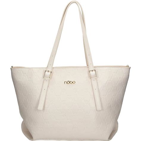 Nobo Du A Kremowa Damska Torba Shopper Monogram Nobo Moda Sklep