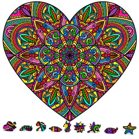 Zen Chalet Mandala Heart 500 Piece Wooden Jigsaw Puzzle Walmart