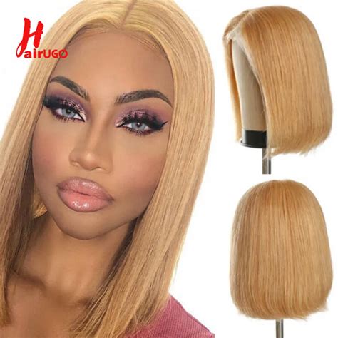 27 Honey Blonde Bob Wigs Brown 4x4 Lace Closure Wigs Human Hair