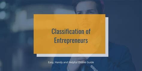 4 Important Classification Of Entrepreneurs