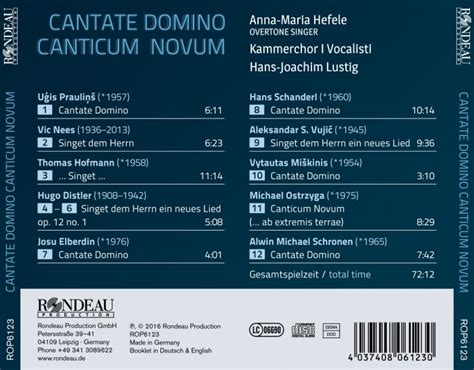 Cantate Domino Canticum Novum As Musikverlag Tholeysaar Germany