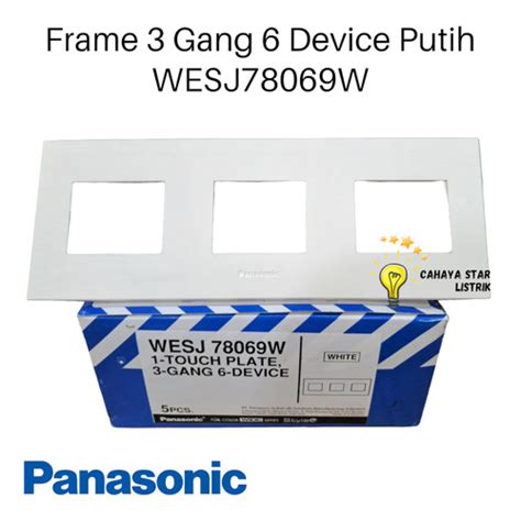 Jual Panasonic Frame Saklar 3 Gang 6 Device Putih WESJ 78069W Minimalis