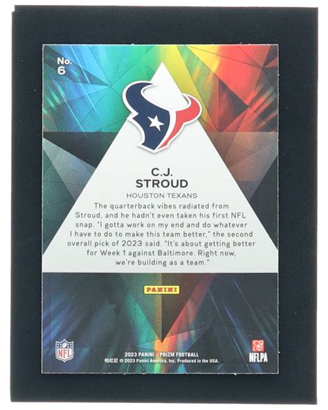 CJ Stroud 2023 Panini Prizm Prizmatic 6 RC Pristine Auction