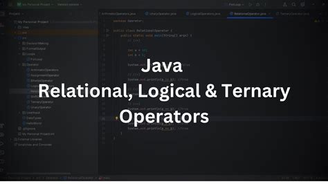 Java Operators Relational Logical Ternary Operators Java