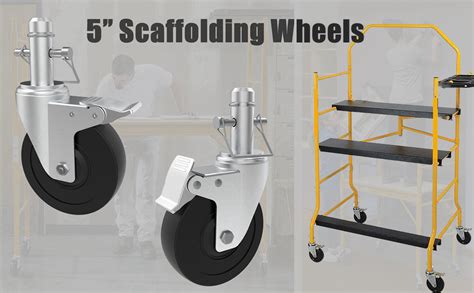 Scaffolding Wheels Set Of 4 5 Inch Scaffold Rolling Tower Caster 1