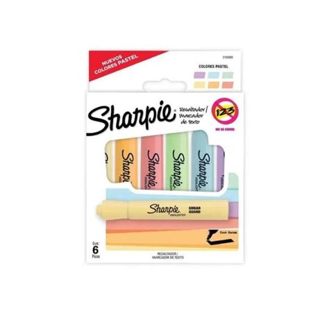 Resaltador Sharpie Tank Colores Pasteles X6 Yuner