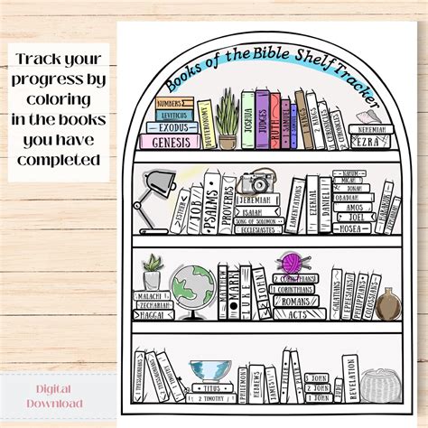 Bible Bookshelf Coloring Page Books Of The Bible Printable Color Sheet