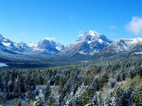 Glacier Montana Parks Usa Mountains Forests Sky Scenery Hd