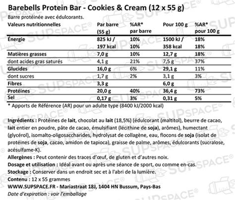 Acheter Barebells Protein Bar Cookies Cream Supspace