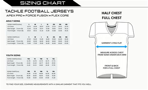 Tackle Football Jersey Size Guide - Prodigy Athletic Gear