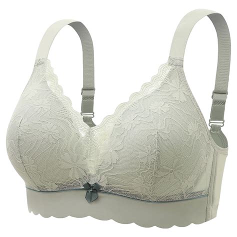 Lovskoo Womens Plus Bra Wireless Bra Full Figure Push Up Bra Nude Lace Unlined Solid