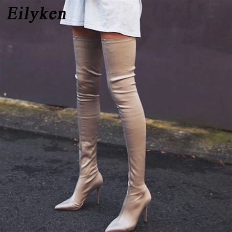 Eilyken Thigh High Boots Over The Knee Elastic Stretch Boots Mujer