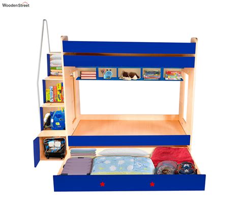 Buy Flexi Bunk with Trundle Bed (Blue) at 20% OFF Online | Wooden Street