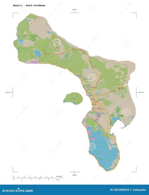 Bonaire Caribbean Netherlands Silhouette Map With Transparent