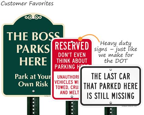 Funny Parking Signs - Humorous Parking Signs