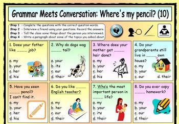 Esl Grammar Meets Conversation Bundle Efl Worksheets Tpt