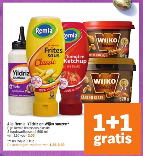 Alle Remia Yildriz En Wijko Sauzen 500ml 1 1 Gratis Aanbieding Bij