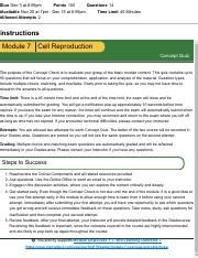 Cell Reproduction Concept Quiz Understanding Cell Reproduction