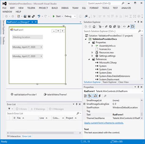 Getting Started Validation Provider Telerik UI For WinForms